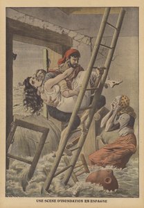 Árvizek Spanyolországban (színes litográfia) alkotó: French School