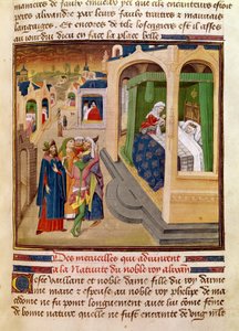 Fol.10r A csodák, amelyek Nagy Sándor születésekor (Kr. e. 356-323) történtek, illusztráció Jean Wauquelin könyvéből, a Histoire du Grand Alexandre 1460-ból alkotó: French School