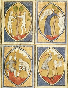 Fol.93r Ádám és Éva története, az Image du Monde-ból alkotó: French School