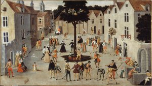 Népünnepély egy fa körül, 1560 körül (olaj) alkotó: French School