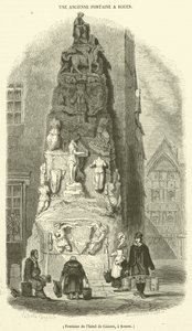 Szökőkút a roueni Hotel de Lisieux-ben (metszet) alkotó: French School
