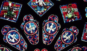 Négy galamb, részlet az északi rózsaablakból, 1223 körül alkotó: French School