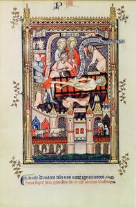 Fr 2092 f.22v St. Denist a fogason kínozzák, Vie de St. Denisből, 1317 alkotó: French School