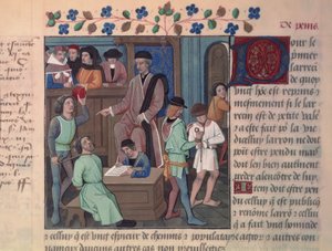 Fr 4367 f.55v A foglyokat kihallgató bíró alkotó: French School