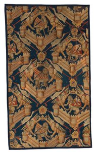 Fragment of a heraldic tapestry depicting the Arms of Beaufort, Turenne and Comminges, made in Paris or Arras (wool) alkotó: French School