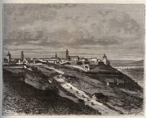 Franciaország, Champagne-Ardenne, Haute-Marne (52), Langres - metszet „La France illustrée: földrajz, történelem, statisztikai igazgatás” V.-A. Malátabarna. 1884 alkotó: French School