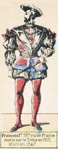 Francois 1er, Franciaország 58. királya, 1515-ben lépett trónra, 1547-ben halt meg (színes metszet) alkotó: French School
