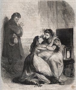 Francoise de Montmorency-Fosseux (Montmorency Fosseux) (1566-1641) bocsánatot kér Marguerite de Valois királynőtől (1553-1615), akit Margot királynőként ismernek. Henrik király (1553-1610) szeretője, és féltve szüli gyermeküket. alkotó: French School