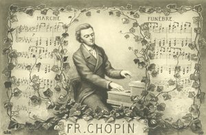 Frederic Chopin és a temetési menet (litográfia) alkotó: French School