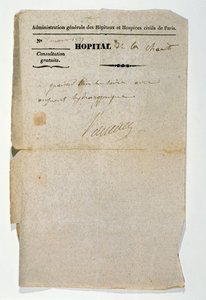 Ingyenes recept a párizsi Hopital de la Charite-tól, 1837. március 7 alkotó: French School