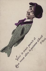 Francia áprilisi tréfás kártya (színes litográfia) alkotó: French School