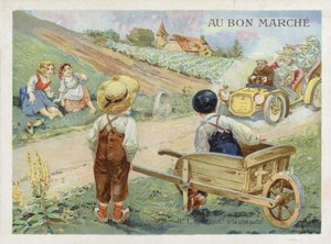 Francia gyerekek száguldó autót néznek alkotó: French School