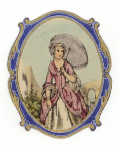 francia hölgy napernyővel alkotó: French School