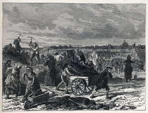 Francia forradalom: a párizsi Champs de Mars (Champs-de-Mars) munkái az 1790-es Fete de la Federation előkészítésére. alkotó: French School