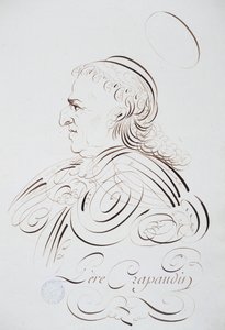 Francia kalligráfia: Cralaudin atya portréja, párizsi Bernard 1780 körül. Párizs városának történelmi könyvtára. alkotó: French School