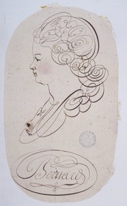 Francia kalligráfia: Bernard de Paris által 1780 körül kivégzett fiatal portréja. alkotó: French School