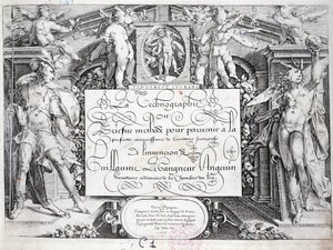 Francia kalligráfia: Technográfia, Guillaume the Gangneur előlapja 1599 körül. Párizs város történelmi könyvtára. alkotó: French School
