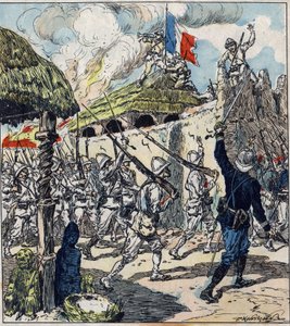 Francia expedíció Dahomey-ba (ma Benin). A francia csapatok november 17-én vonultak be Abomey-be alkotó: French School