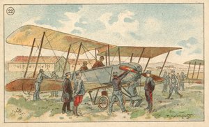 francia katonai kétfedelű repülőgép (chromolitho) alkotó: French School