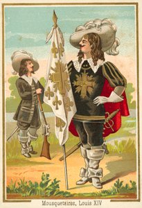 XIV. Lajos korabeli francia muskétások (chromolitho) alkotó: French School