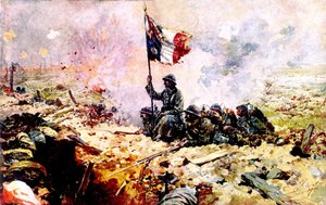 Francia katonák a somme-i csata során 1916 (festmény) alkotó: French School