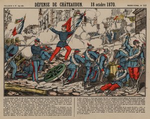 Francia csapatok Chateaudun védelmében, a francia-porosz háború alkotó: French School