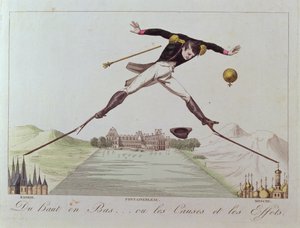 Magastól alacsonyig... avagy az okok és következmények, Napóleon külpolitikájának karikatúrája, 1814 körül alkotó: French School