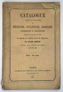 A Salon des Refuses katalógusának első borítója, 1863 alkotó: French School