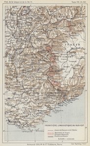 Délkeleti nyelvi határ (színes litho) alkotó: French School
