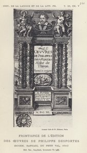 Philippe Desportes művei kiadásának előlapja (litho) alkotó: French School