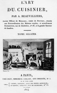 Antoine Beauvilliers LArt du Cuisinier előlapja, Jubin metszete, 1814-ben megjelent alkotó: French School