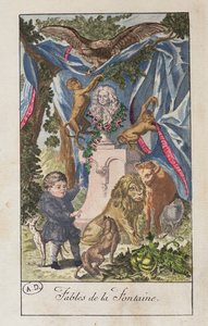 A Bouillon által szerkesztett „Fables de La Fontaine” előlapja alkotó: French School