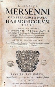 Marin Mersenne Harmonie universelle című művének címlapképe alkotó: French School