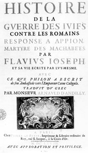 Flavius ​​Josephus: A zsidók rómaiak elleni háborújának történetének frontképe, Párizsban, 1688. alkotó: French School
