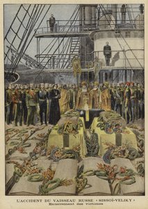 A Sissoi Veliky orosz csatahajó fedélzetén történt baleset áldozatainak temetése, 1897