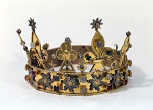 Francia Fülöp (1342-1404) temetési koronája 1404 (arany, gyöngy és drágakövek)