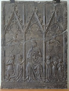 A Sacquespee család temetési sztelája az arras-i St. Nicaise temetőből, 1376 (tournai kő) alkotó: French School