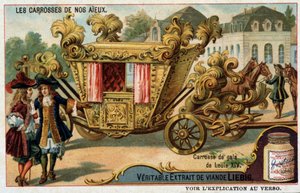 XIV. Lajos gálakocsija - Liebig kromolitográfiája, XX. század eleje alkotó: French School