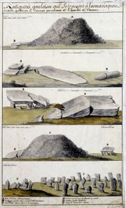 Gall Régiségek Locmariaquerben, Crashben, Quiberonban és Carnacban, az Eveche de Vanne plébániáiban – Robien „Bretagne történelmi, topográfiai és természeti leírása” című könyvében alkotó: French School