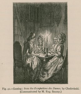 Szerencsejáték; az Occupations des Dames-ból, Chodovieskitől alkotó: French School
