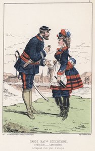 Gárda Nemzeti Ülő (színes metszet) alkotó: French School
