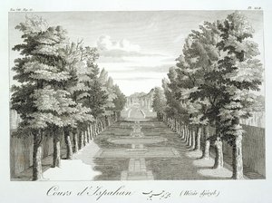 Gardens at Tshehar-Bagh, Isfahan, a Voyages du Chevalier Chardin en Perse, et autres Lieux de l