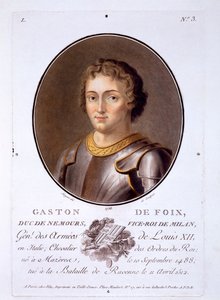 Gaston de Foix, Nemours herceg, a Nagy férfiak, jeles nők és emlékezetes francia alanyok portréiból, 1787-92. alkotó: French School