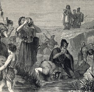 Gedeon (Gideon) Istentől hívja, hogy győzzék le a madianitákat, azok közül választja ki katonáit, akik isznak, miközben vizet hordanak a szájukhoz (Gideon vagy Gedeon úgy választja katonáit, hogy csak azokat tartsák meg, akik a vizet a szájukhoz emelték, é alkotó: French School
