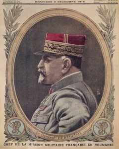 Berthelot tábornok, a romániai francia katonai misszió főnöke, a Le Petit Journal első borítójának illusztrációja, Illustre melléklet, 1916. december 3. alkotó: French School