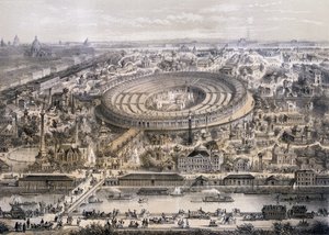 Az Exposition Universelle általános képe 1867-ben, a Trocadero-dombról, Párizs, 1867 alkotó: French School