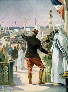 A Casablancai francia-marokkói kiállítás általános képe, a Le Monde Illustre-ből, 1916. április 22. alkotó: French School