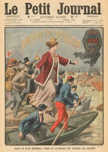 Párizs város és Franciaország nagylelkűsége az árvizek áldozatainak megmentésében, illusztráció a „Le Petit Journal”-ból, illustre-melléklet, 1910. február 13.