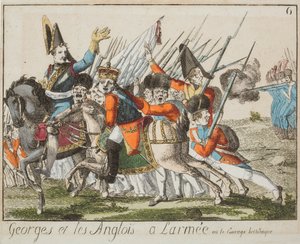 George és az angolok a hadseregben, 1803-1804 körül (színes metszet) alkotó: French School