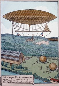 Giffard levegőztető gőz aerosztátja a Chalais Park felett alkotó: French School